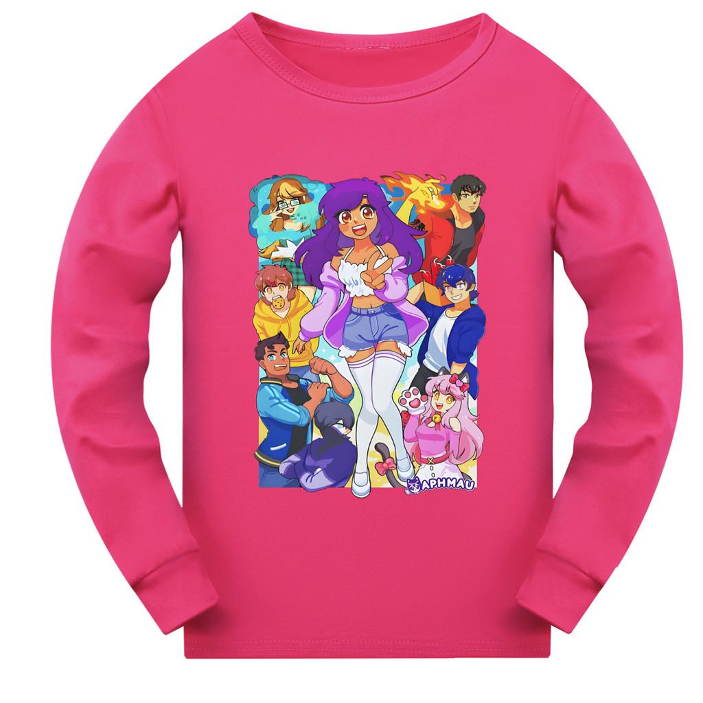 5370 Kids Girls APHMAU Printed Casual Long Sleeves T-Shirt
