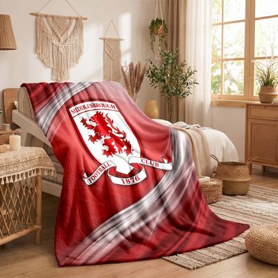 Middlesbrough Theme Fleece Blanket Cozy Soft Plush Blanket For Bedroom Couch Travel