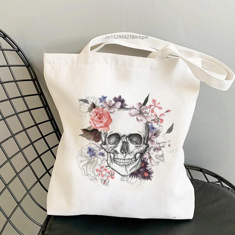 

Панк Череп Swag Модная Девушка 2021 Новое Прибытие Плеча Холст Шикарная Повседневная Ins Большая Сумка-шопер Уличная Сумка Кошелек Женская Сумка