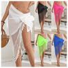 Women's Long Beach Sarong - Flowy Chiffon Wrap Skirt with Tassel, One Piece Swimwear Cover Up 0997
