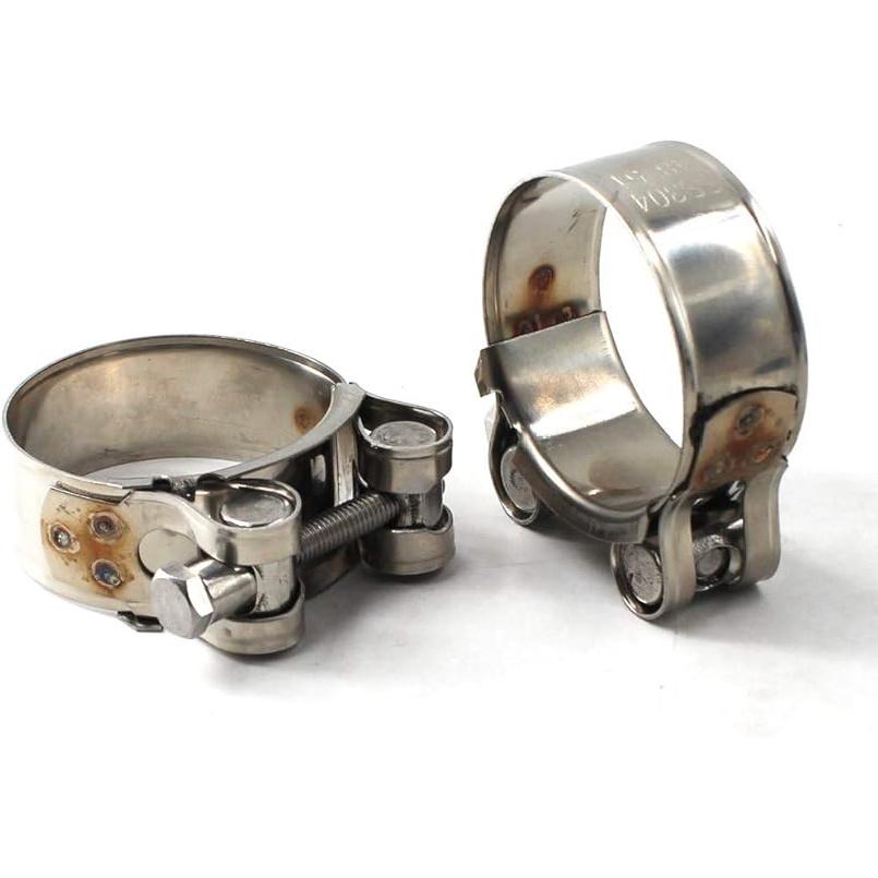 44-47mm T-Bolt Clamp 304 Stainless Steel Pipe Clamp Heavy Duty Hose Clamp (Pack of2) 44-47