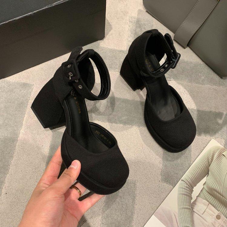 

Fashion Super High Heels Mary Jane High Heels Women s 2024 Spring New Pink Princess Square Head Thick Heels Fashion Hollow Sandals 35