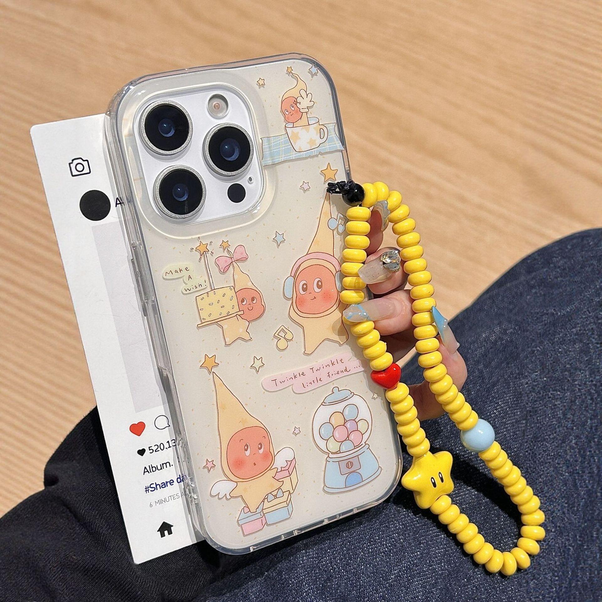 

For Apple for IPhone16promax Cute Star 15pro Chain 17 All-inclusive 13ins Anti-fall Mobile Phone Case For iPhone XSMAX