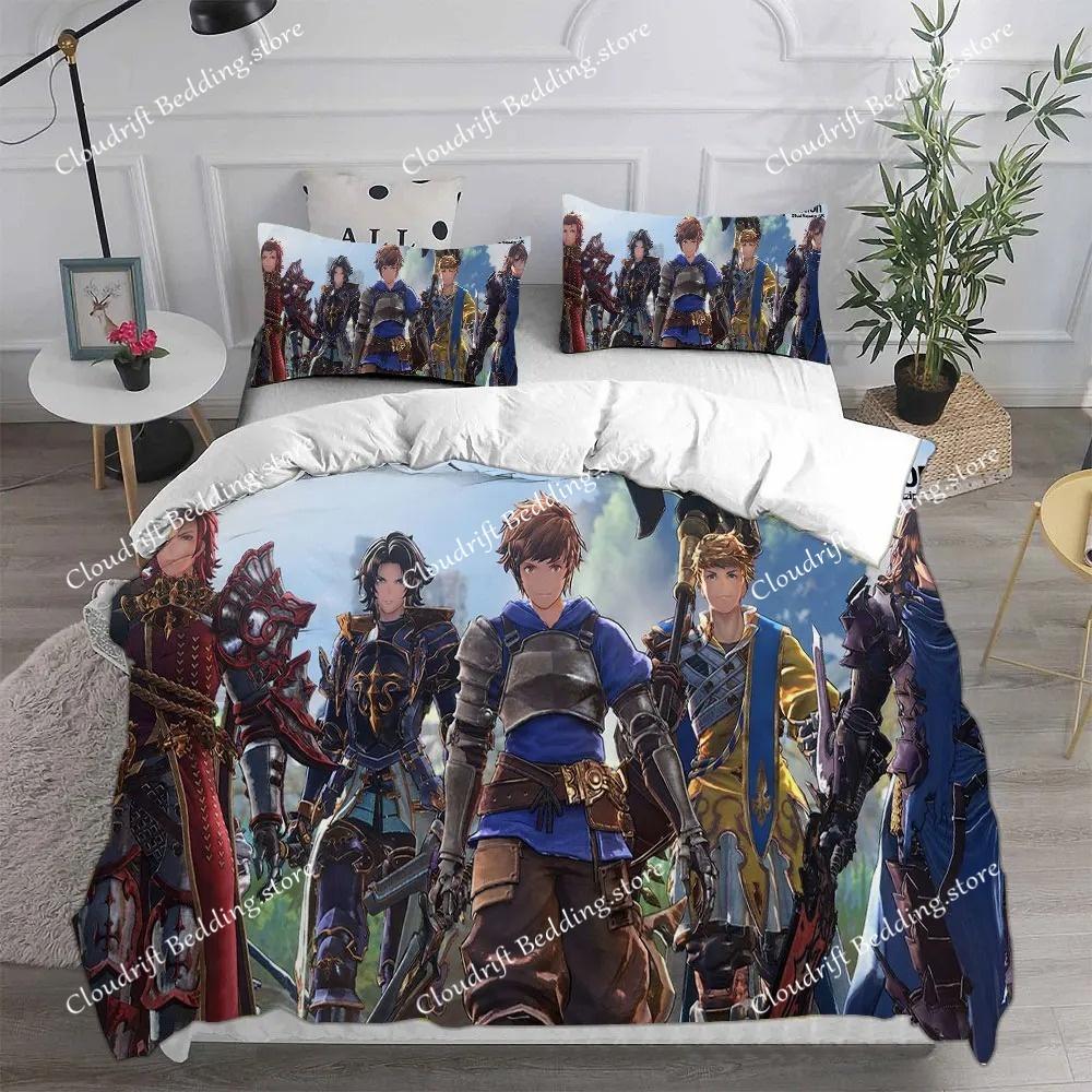 Fashion 3D Game Granblue Fantasy Bedding Sets Comforter Quilt Bed Cover Duvet Cover Pillow Case Sets Kids Adult Size