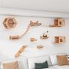 Wooden Cat Climbing Frame Wall Mounted Cat Furniture Cat Climbing Ladder Hammock Cat Jumping Platform Climbing Structure