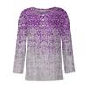 Women's New Button-Down Fashion Print Long Sleeves T-Shirt Slim Top Casual Tops