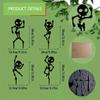 4pcs 2D Flat Printing, Dancing Skeleton Garden Stake Set, Halloween Decoration, Black, Outdoor Lawn Ground Plug Easy to Install