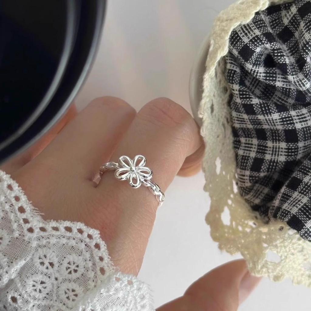 Korean Style Irregular 925 Sterling Silver Women's Versatile Ring, Non-Fading Niche Ins Design