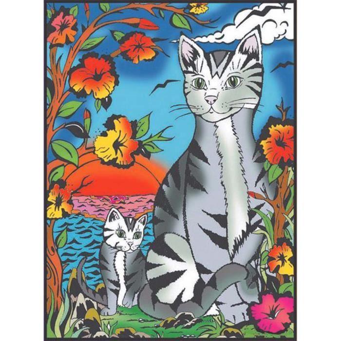 Coloriage - Chats égyptiens - 12 feutres inclus - 37 x 28 cm - à colorier Colorvelvet