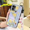 Oil Painting Phone Holder Phone Case For Oukitel C33 Back Cover Anti-dust Protective Anti-knock Lanyard Silicone Flower
