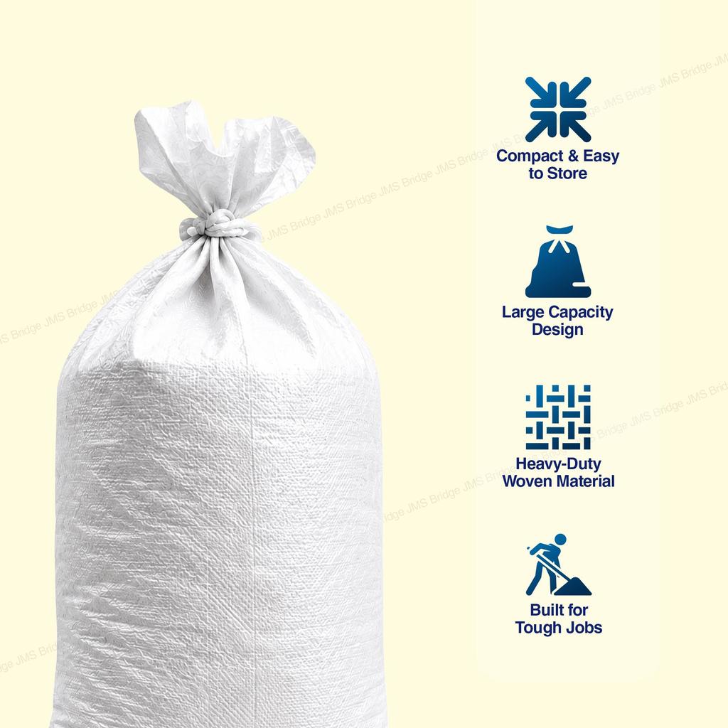 (55 x 85cm, 20 pack) BAG SACKS WOVEN LARGE EXTRA HEAVY DUTY RUBBLE SAND BAG SACKS POLYPROPYLENE PB