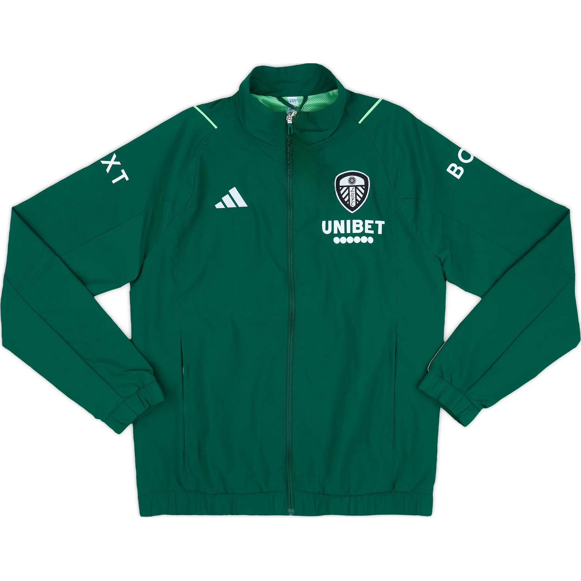 

Adidas 2023-24 Leeds United Player Issue Presentation Jacket, Unisex Stylish Soft Football Outerwear Green HU1334 S