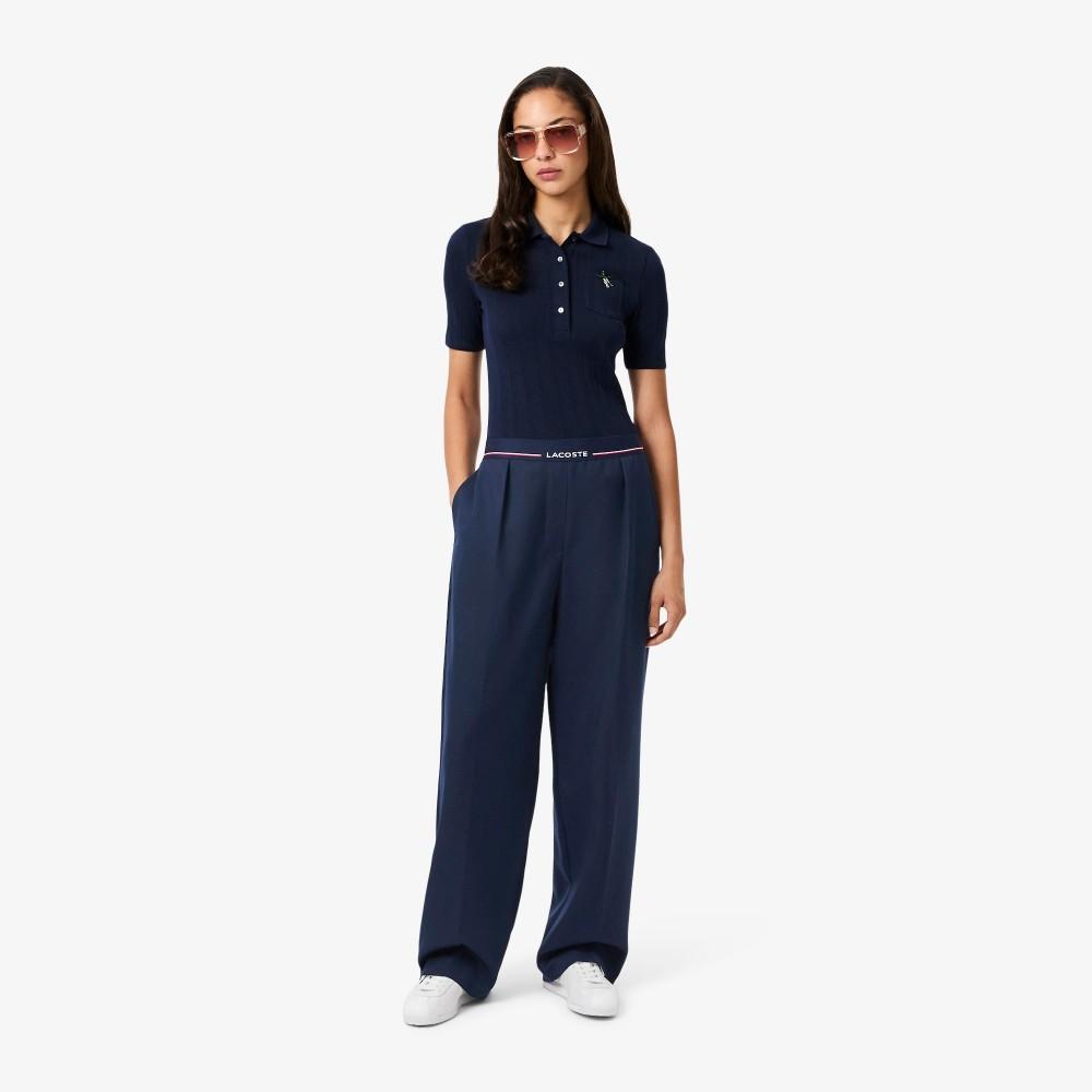 [lacoste] Women s Logo Banding Wide Pants HF8428-55N166 34