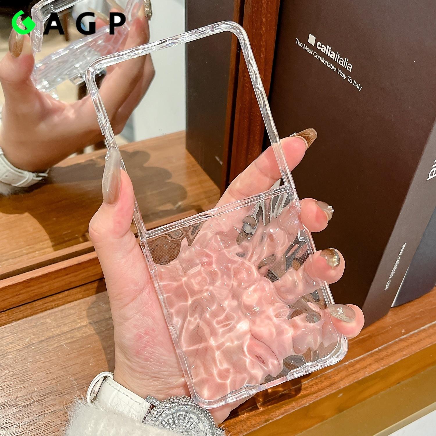 Case For Phone Yulin-003 Z Flip 7 Case Water Ripples Transparent Ultra Thin Phone Case For Samsung Galaxy Z Flip 7 6 4 G Flip6 Zflip7 Slim Flip Cover