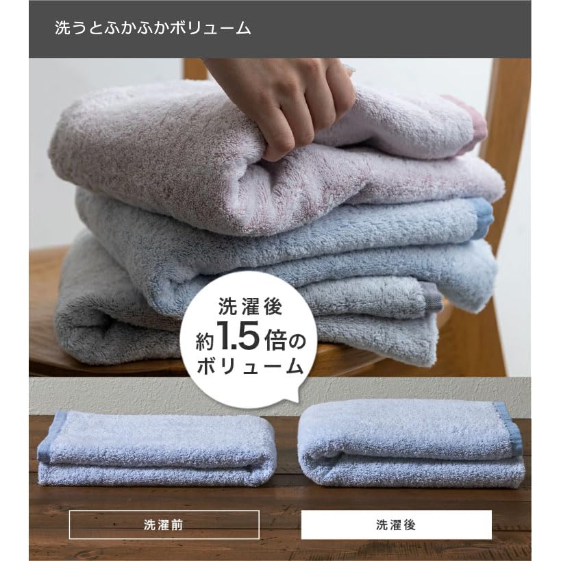 White Coat Bath Set of 5 Japanese-Made Senshu Towels (Approx. 60 X 120 Cm), Gray