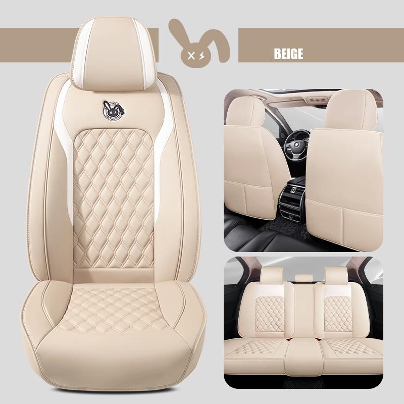 Cartoon Faux Leather Car Seat Covers for SUV Pick-up Truck Sedan Universal Breathable Anti-Slip Driver Seat Cushion (Full Seat)