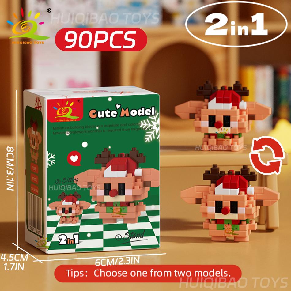 Non-Toxic Mini Christmas Santa Claus Micro Model Building Blocks Diy Tree Elk Snowman Set Bricks Toys For Children New Year Gift