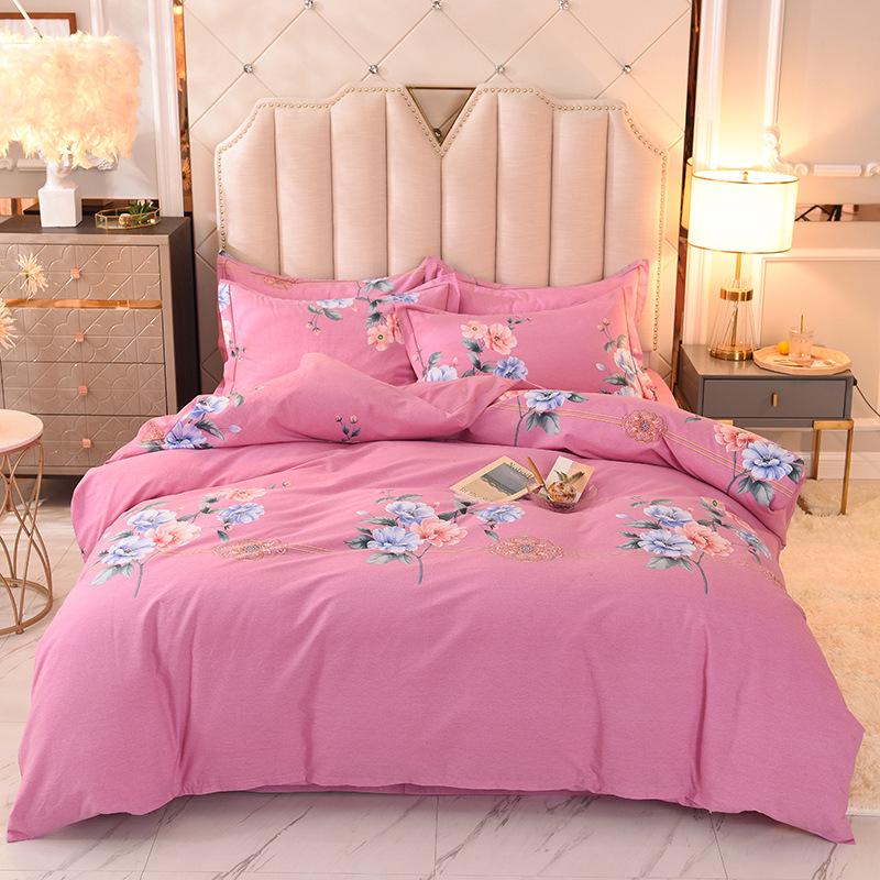 Thickened Brushed Pure Cotton Autumn/Winter Bedding Set - All-Season Universal (Four-Piece & Three-Piece Options)