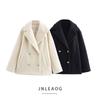 Jnleaog Autumn New Women's Clothing Fashion Style Stylish Bead Leather Half-Length Coat Outwear 3046049