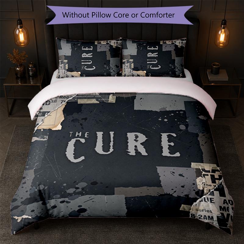 The Cure Print 3Pcs Bedding Set Duvet Cover With Two Pillowcases Soft Bed Linen For Household Bedroom