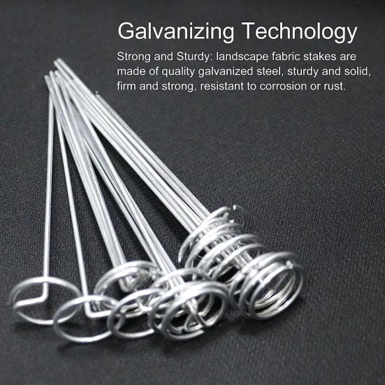 50 Pcs Circle Top Garden Stakes 6 Inch Landscape Fabric Stakes G-shaped Garden Weed Barrier Stakes Pins for Securing Garden Fabric Ground Sheets