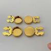 10pcs Fashion Brass Round Cufflinks Button Covers Round Cuff Links Brass Imitation Cuff Links for Unisex Photo Shoots large