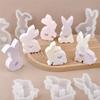 Cute Rabbit Silicone Candle Mold for Aromatherapy Easter Bunny Shape Gypsum Soap Car Mounted Incense Expanding Mold
