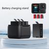 Portable 3 Slot Charger Station Holder for 13 Black Camera Batteries with USB C Charging Cable Power Cord