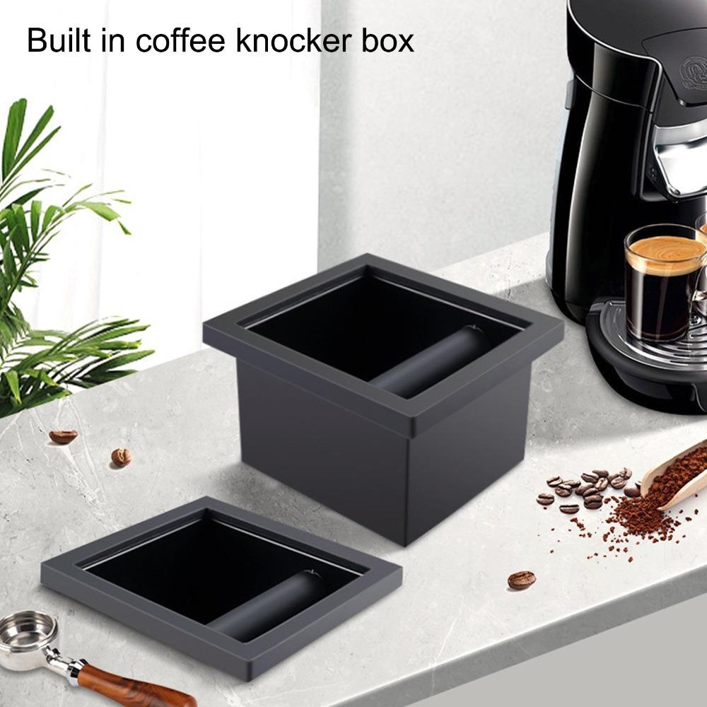 Stainless Steel Coffee Knock Box Black Rubber Residue Box  Commercial Coffee Shop