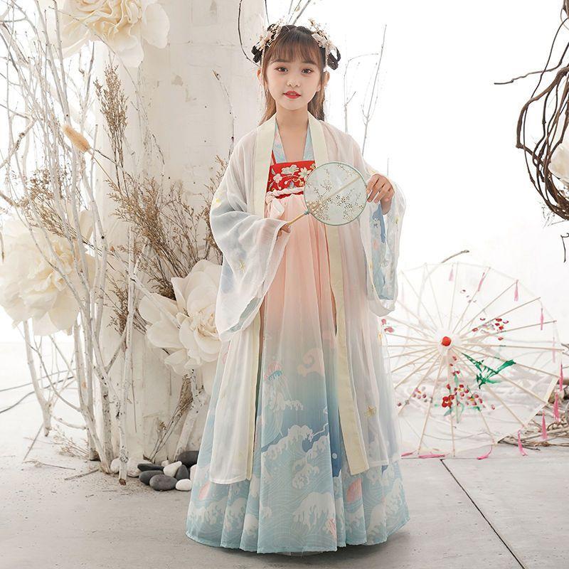 Dívčí šaty Hanfu Pohádkové šaty ve stylu čínské dynastie Tang