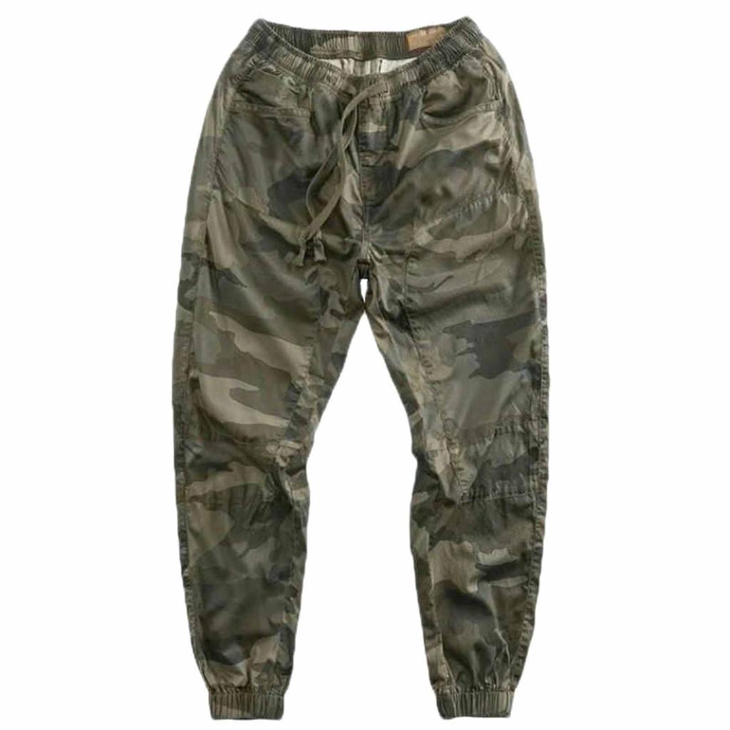Men's Camouflage Multi-Pocket Cargo Pants Men's Outdoor Drawstring Cargo Pants