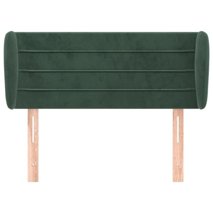 VidaXL Tête de lit avec oreilles Vert foncé 83x23x78-88 cm Velours3117317
