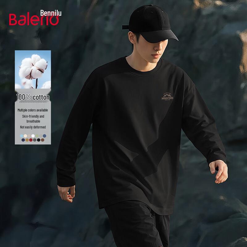 Baleno Men's Heavyweight Pure Cotton Long Sleeve T-shirt