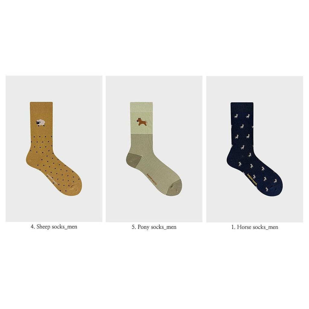 [BonjourMarch] 26SS Men’s Pattern Socks - 3 Pair Set (Gift Packaging Included)