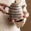 Gilt Silver Ten Thousand Buddhas Square Pot Chinese Retro Tea Set Household Small Teapot Ceramic Kung Fu Maker Single Teaware