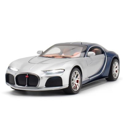 Modèle réduit de voiture Bugatti Atlantic en alliage à l'échelle 1/24, illuminé avec des sons authentiques, cadeau idéal pour les enfants et les passionnés d'automobile.