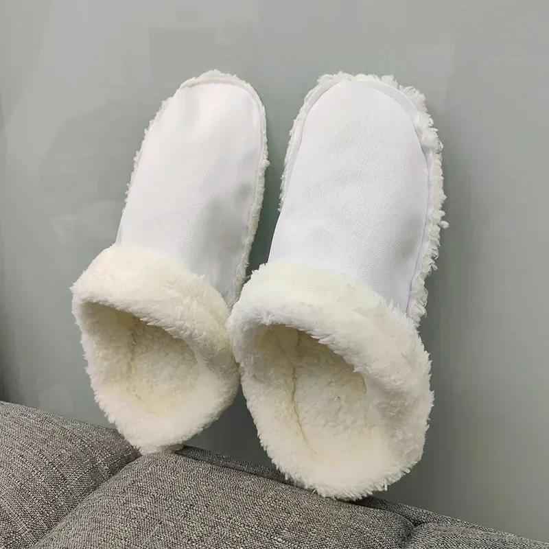 1Pair Hole Shoe Warm Insole Velvet Liner Winter Shoe Covers Thickened Soft Shoe Cover Detachable Cotton Sleeve Plush Inner Liner