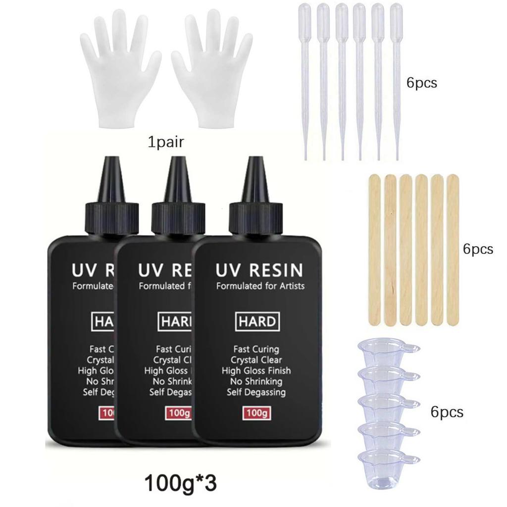 Crystal Clear Hard UV Resin Upgraded Formula Ultraviolet Fast Curing Resin for Jewelry Making, Hard Transparent Solar Cure Resin