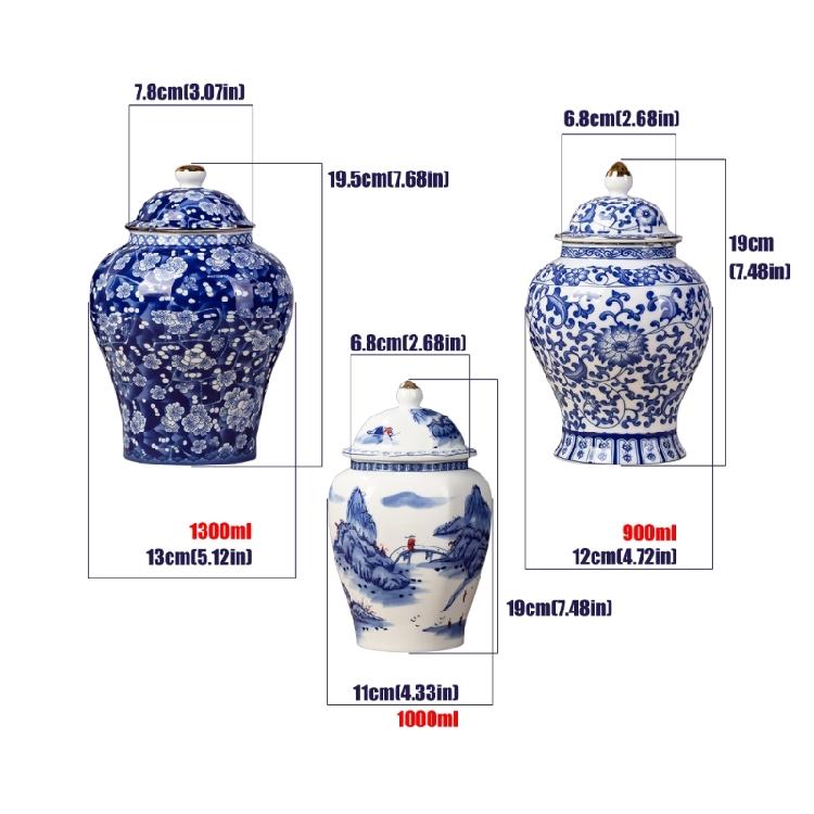 Premium Glazed Ceramic Tea Jar Featuring Dateless Blue Print Doubles As Fascinating Countertop Display Piece