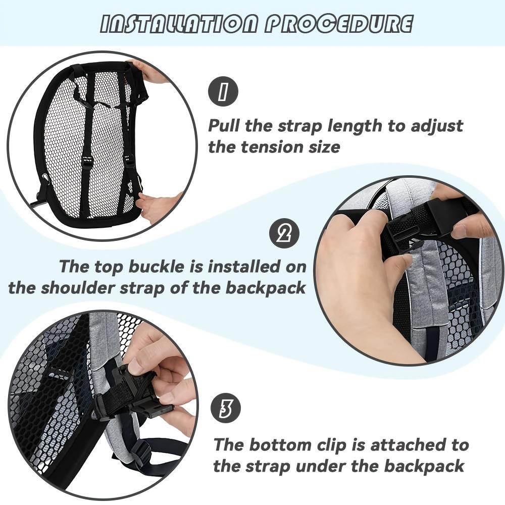 Cadre de Ventilation pour Sac à Dos, Panneau Dorsal Ergonomique à Flux d'Air, Design Universel Léger, Convient pour la Randonnée, le Vélo