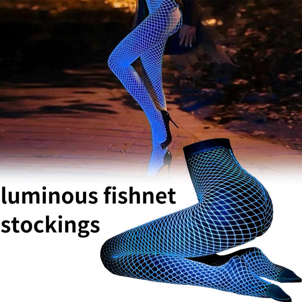 Sexy Uthulet Lysende Fiskenett Trange Bukser Strømper
