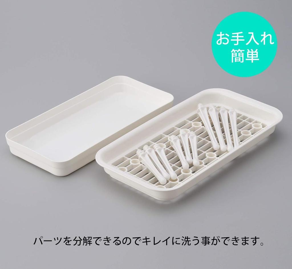Inomata Chemical Dish Drying Set of Made In Organizes Dishes and 9873 (Inomata-k) Rack, Pota, White, 2, Japan, Space-Saving, Bottles, Disassembled,