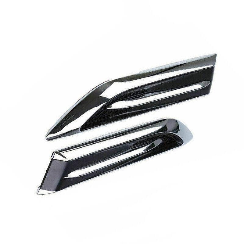2Pcs Air Flow Fender Chrome Side Hood Vent Decoration