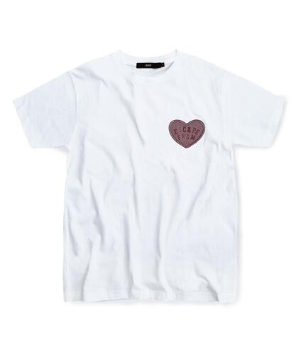 ESCAPEFROM Pink Heart Patch T-Shirt White
