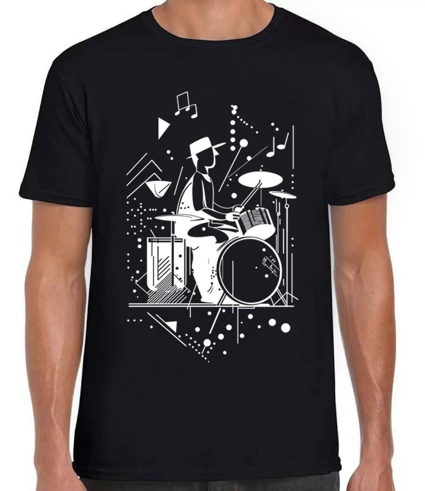 Play That Beat Drummer Drums Classic Jazz Rock Music Gift Tee Black T Shirt 527 Unisex T-Shirt L