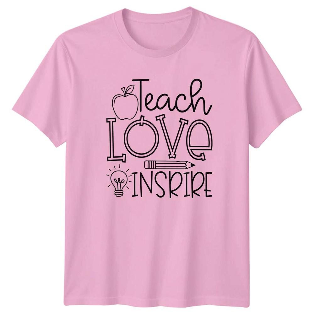Teach Love Inspire TShirt Teacher School Gift For Him And Her