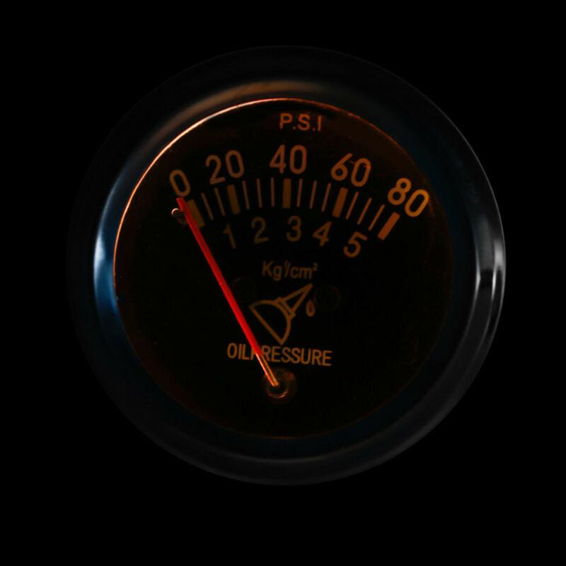 Mechanical Oil Pressure Gauge 2 inch 52mm for Automotive Applications with 0-80 PSI Pressure Range and 12V DC Support
