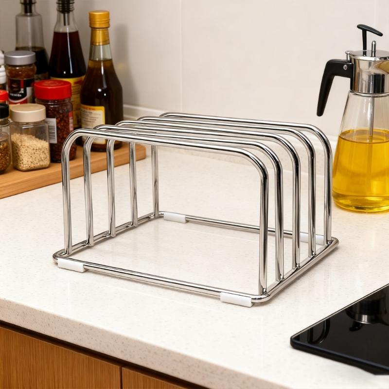 Premium Nonrust Steel Cutting Board Organizers Wall Mounted Space Saving Kitchen Storage Rack For Cutter Utensils Easy Installation