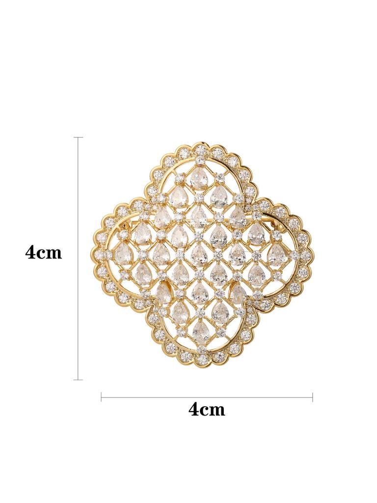 Snowflake & Butterfly Zircon Brooch with Freshwater Pearl for Women's Korean Style Suit Coat