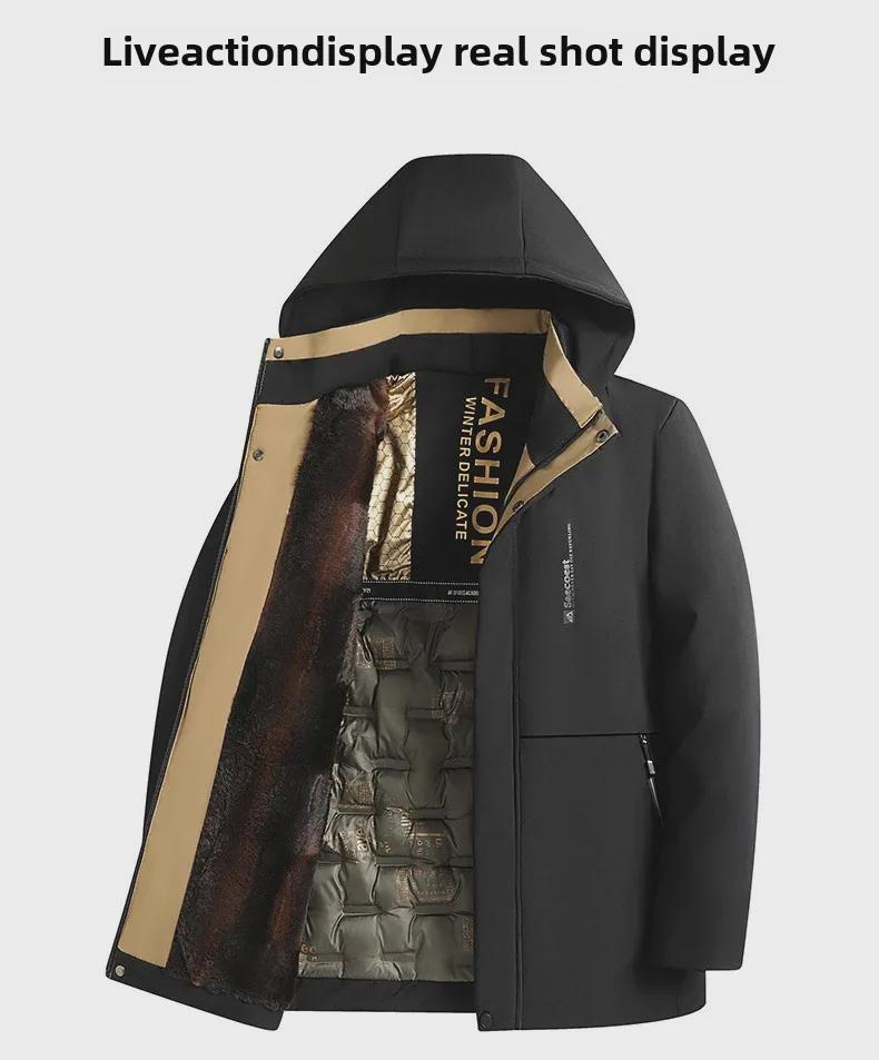 Graphene Cotton Mid-Length Winter Jacket for Men 2024 – Ideal for Middle-Aged & Elderly, Plus Velvet Thick Dad Wear